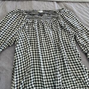 Terra & Sky Black and White Checkered Top